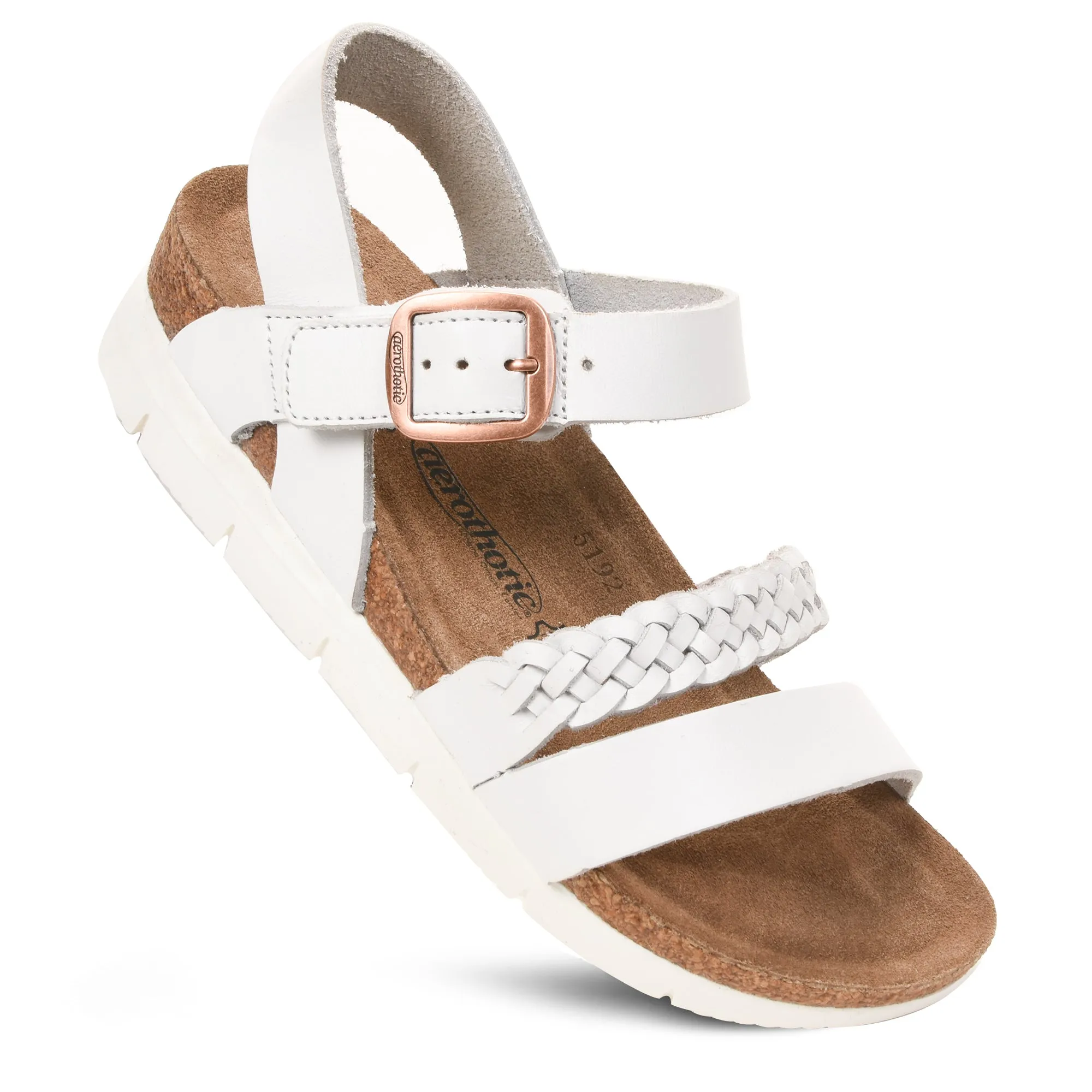 Aerothotic - Quinn Comfortable Braided Leather Platform Sandals with Arch Support