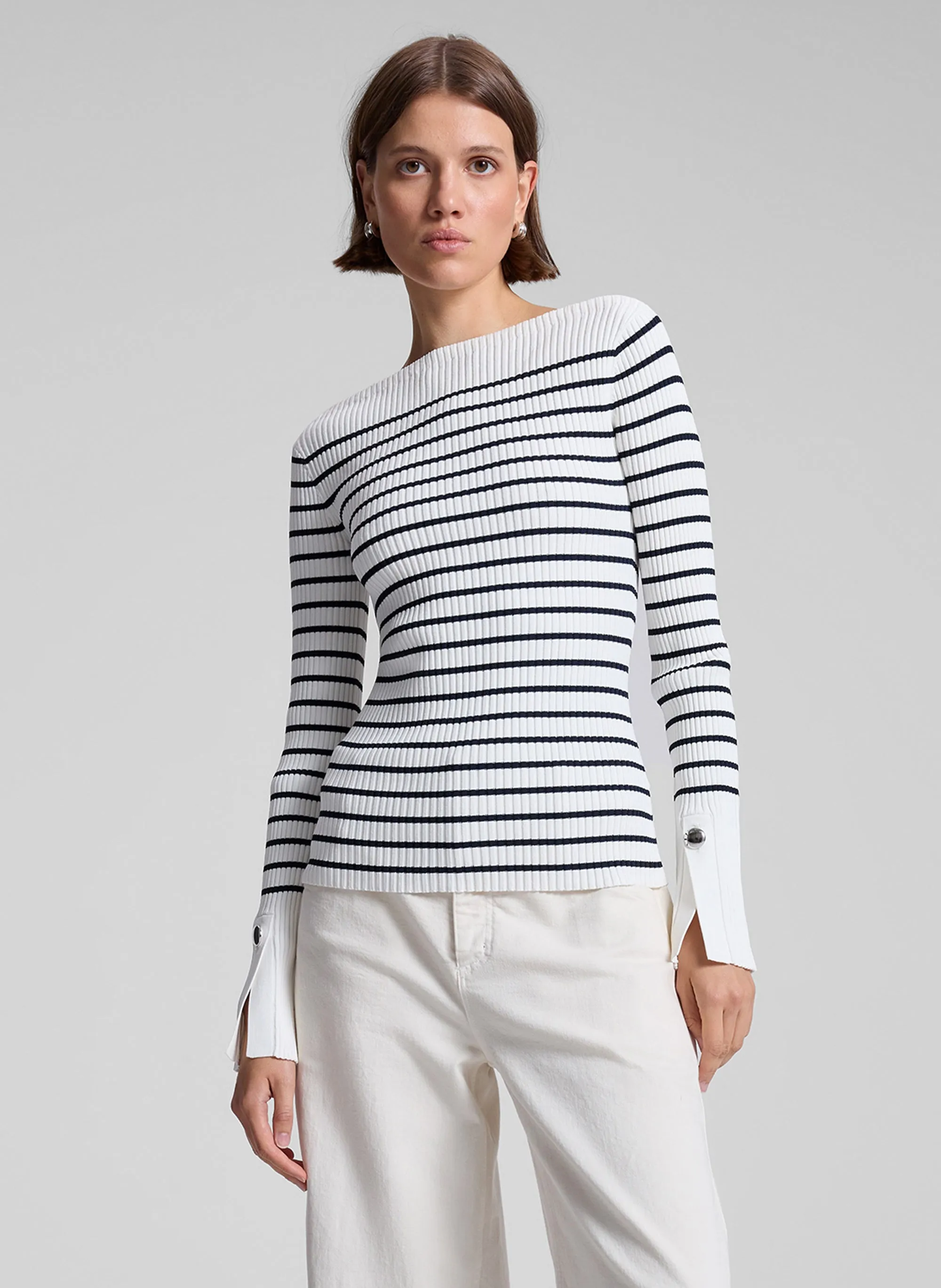 Anya Striped Knit Top