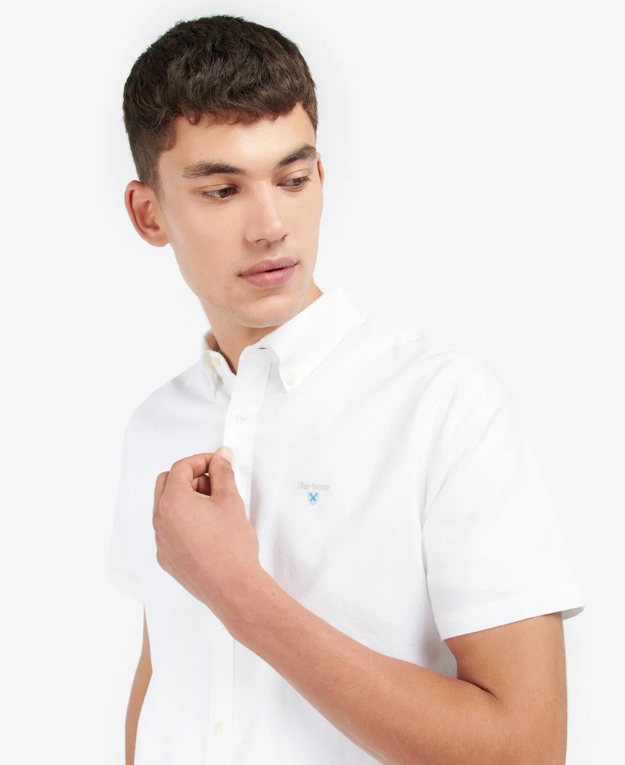 BARBOUR Oxford Short Sleeve Tailored Shirt WHITE