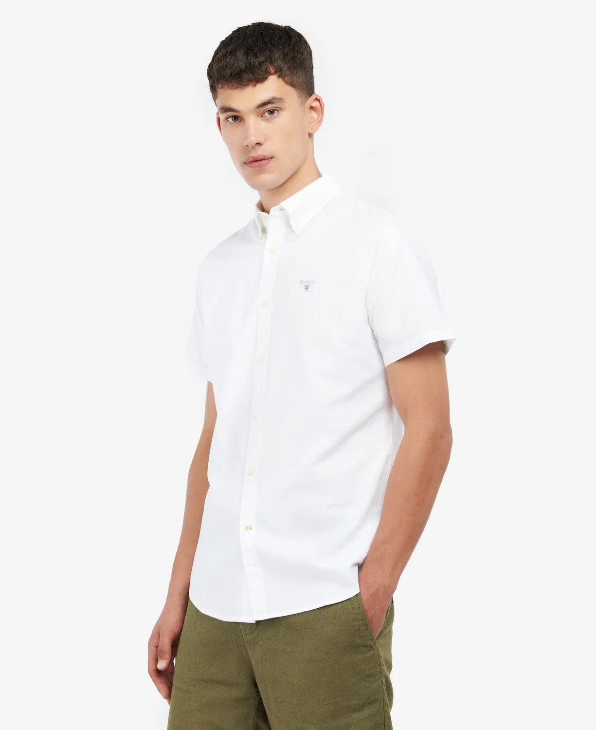 BARBOUR Oxford Short Sleeve Tailored Shirt WHITE