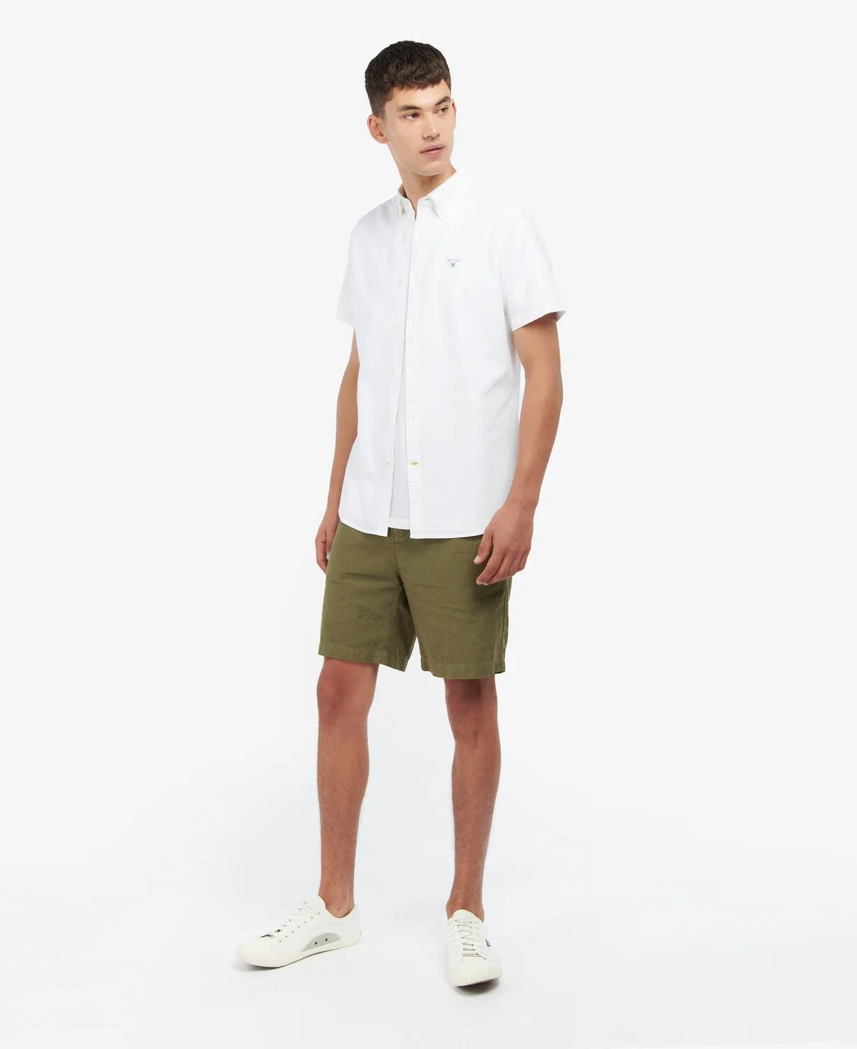 BARBOUR Oxford Short Sleeve Tailored Shirt WHITE