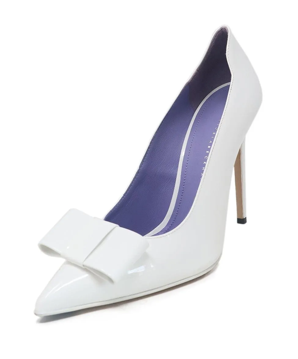 Beckham White Patent Leather Heels sz 8