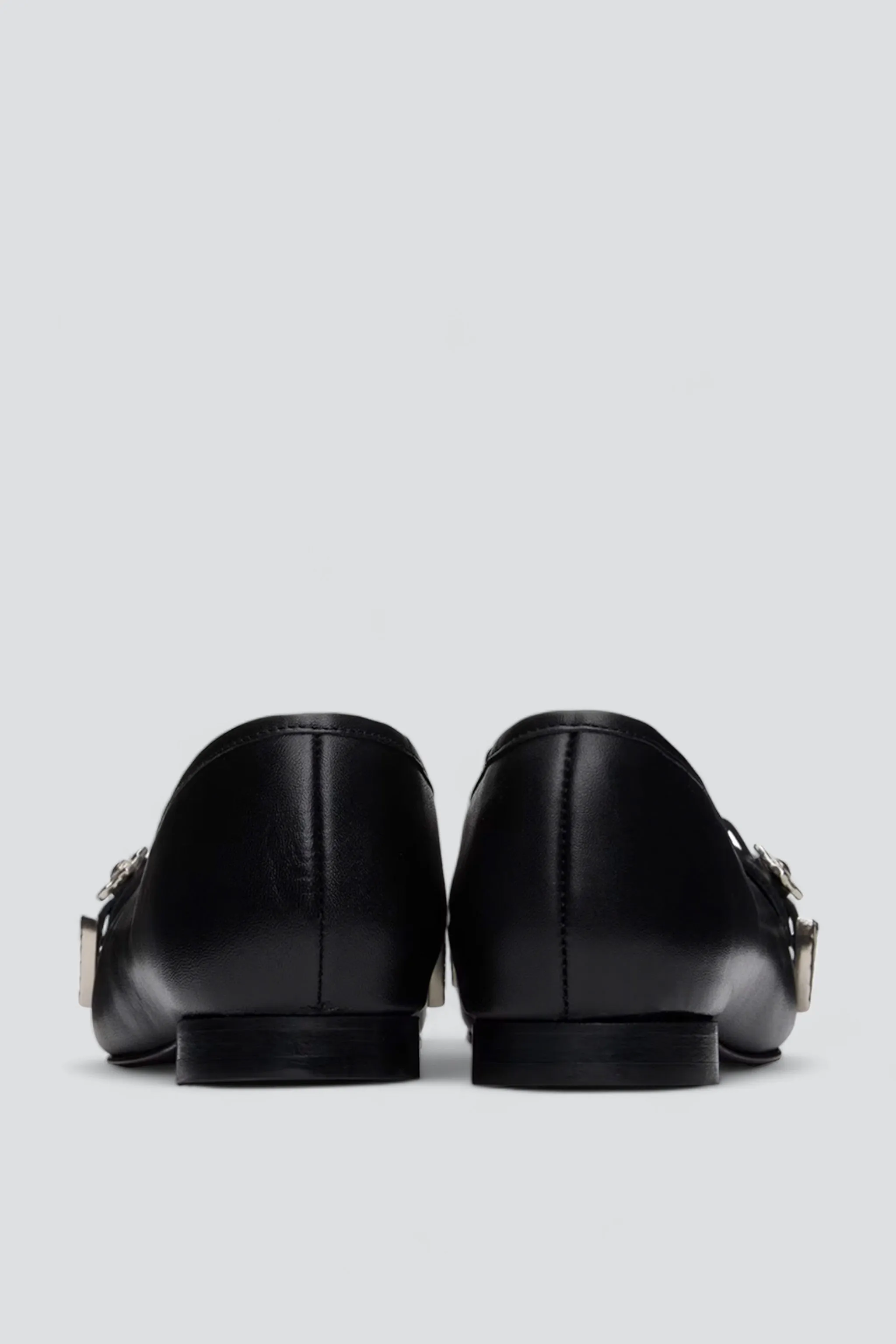 Black Polido Ballerina Flats