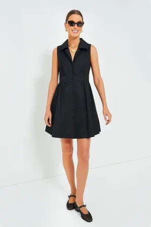 Black Sleeveless Noelle Shirt Dress