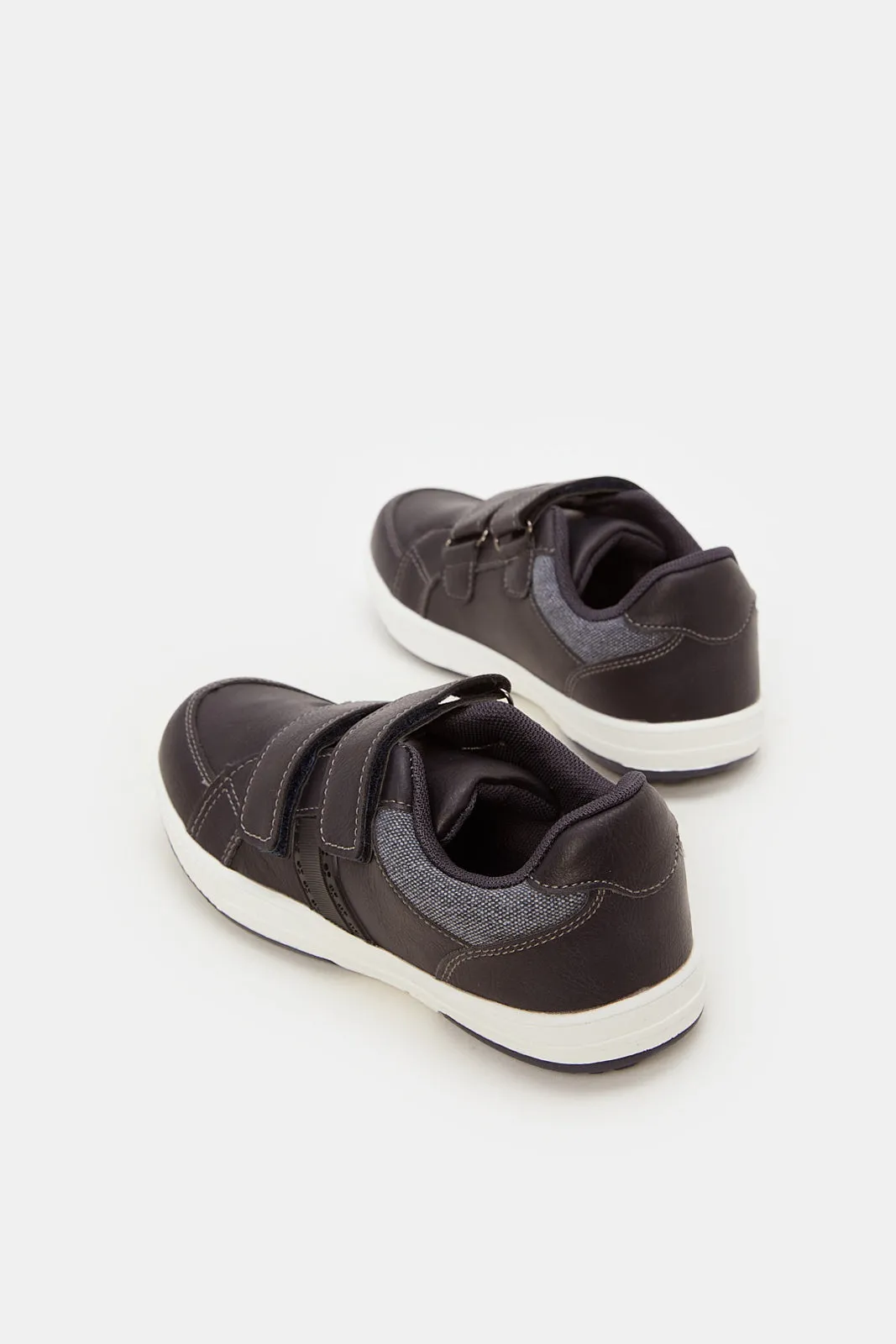 Boys Navy Material Block Sneakers