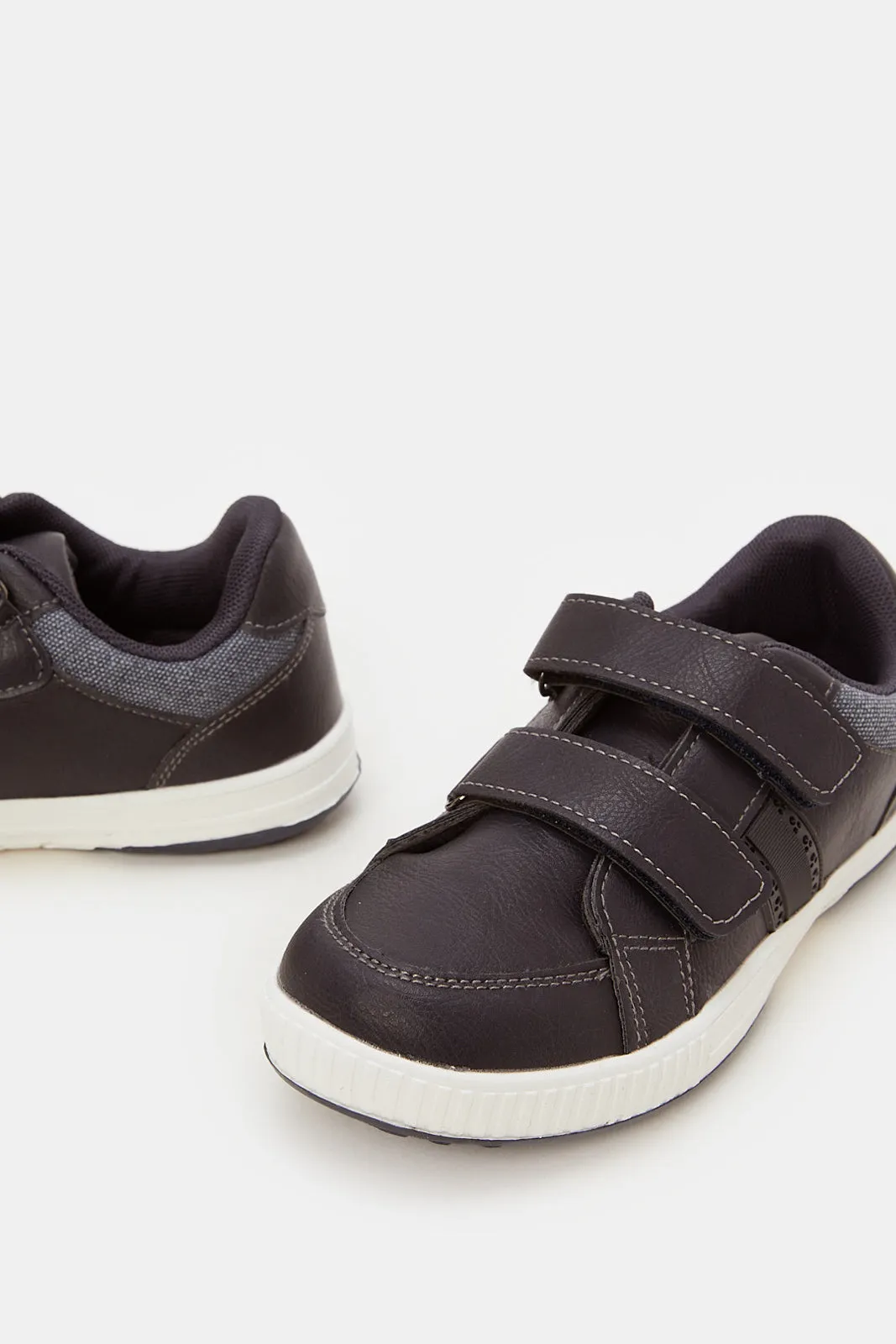 Boys Navy Material Block Sneakers