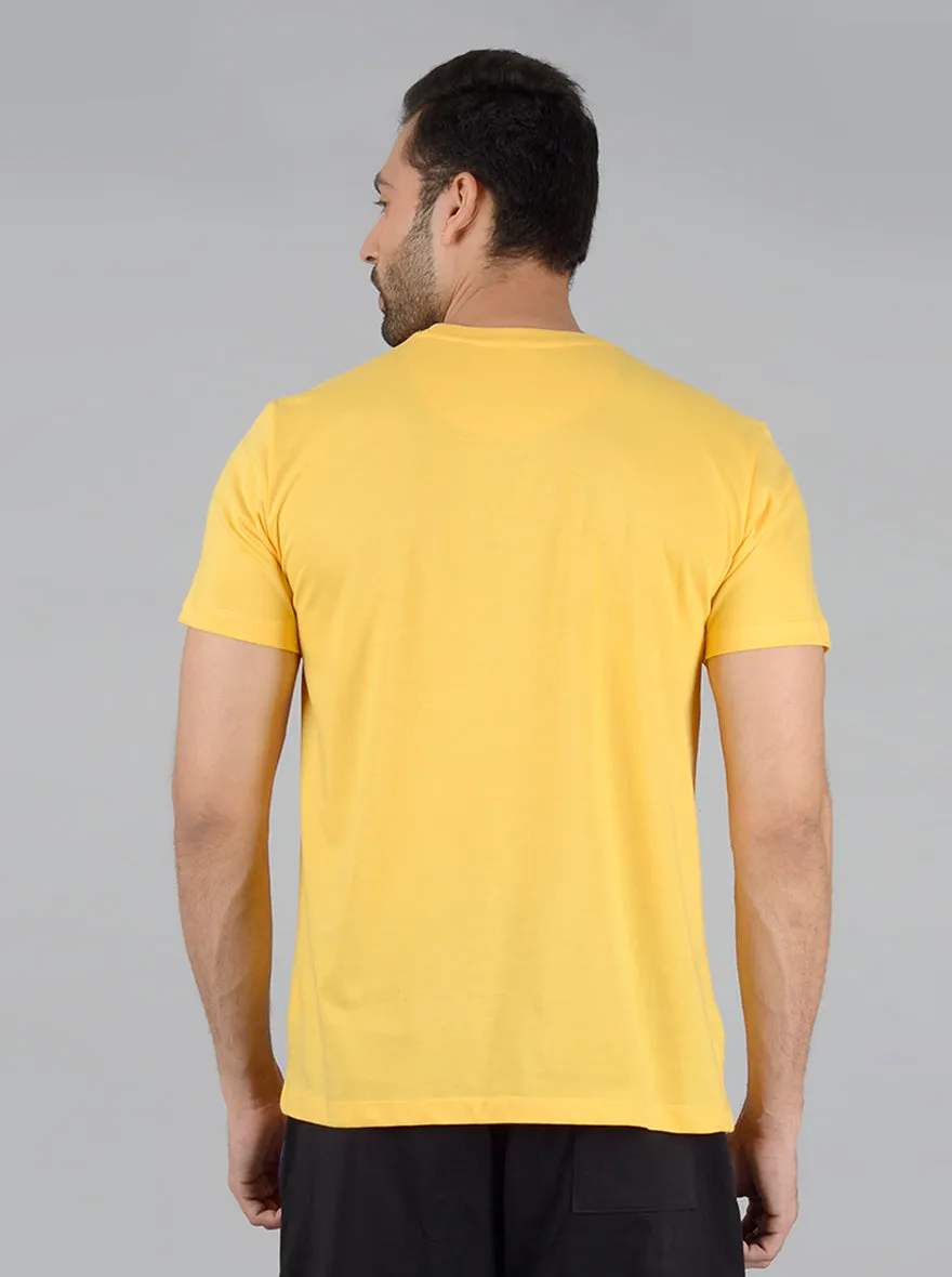 Bright Yellow Solid Slim Fit T-Shirt | JadeBlue