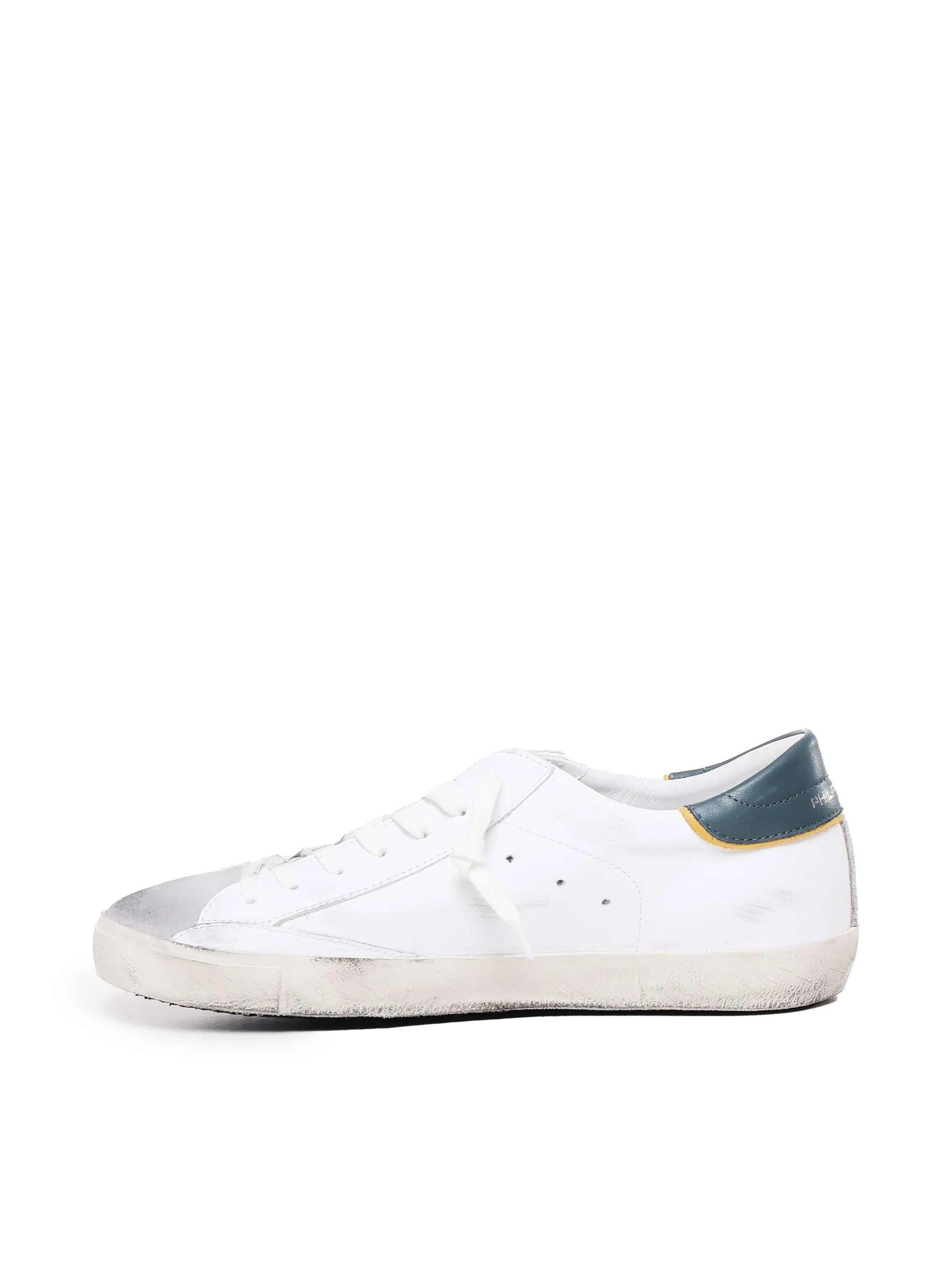 Calfskin Low Sneakers with Metallic Details