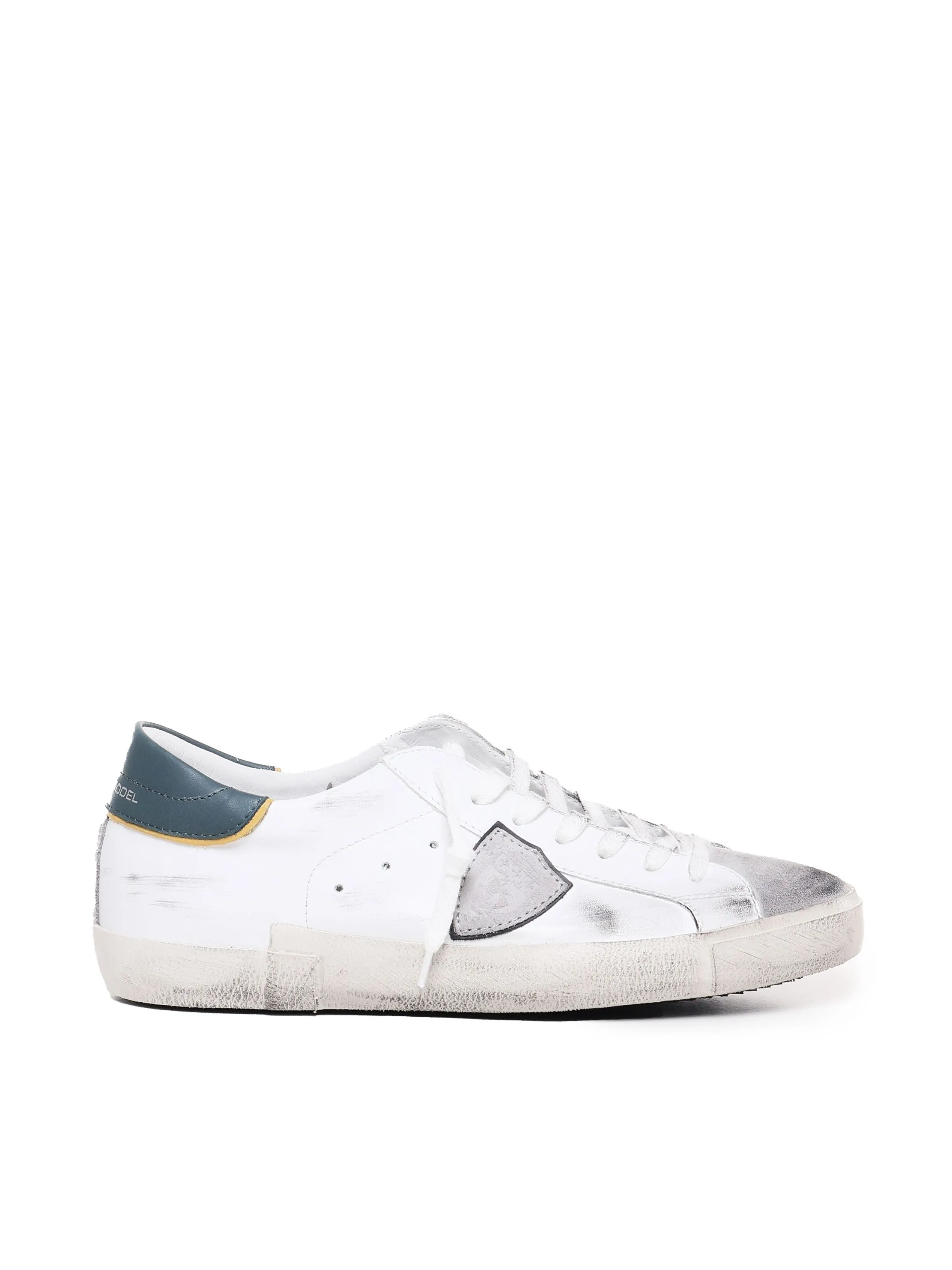 Calfskin Low Sneakers with Metallic Details