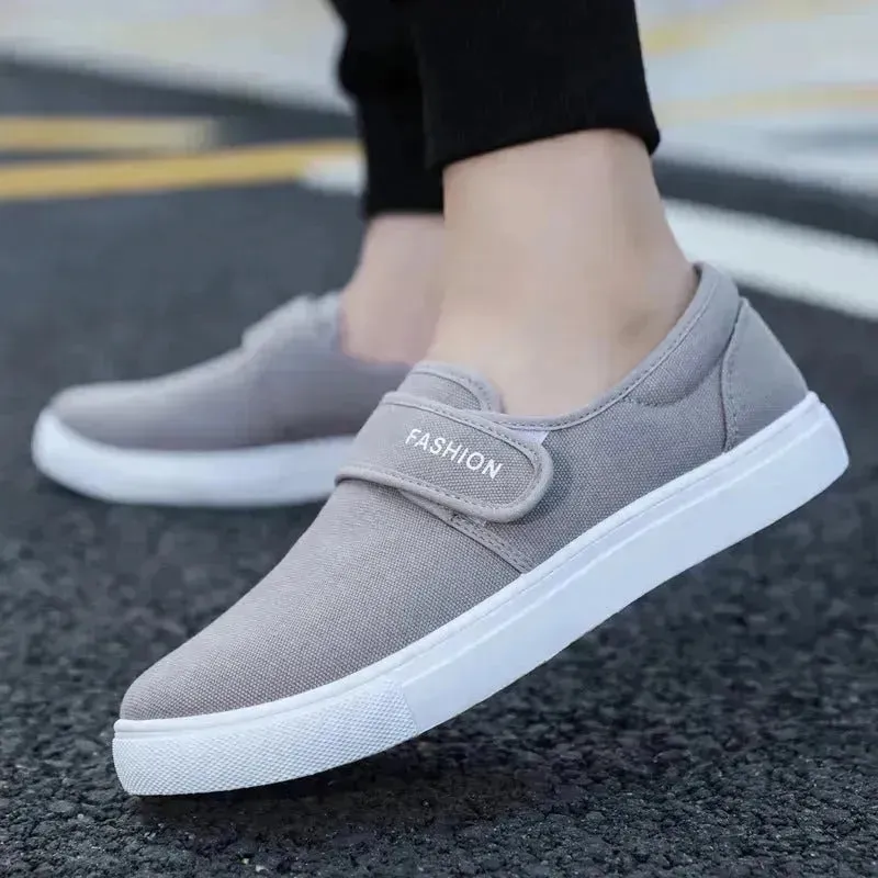 Canvas Flat Shoes Men Velcro Fashion Casual Unisex Sneakers