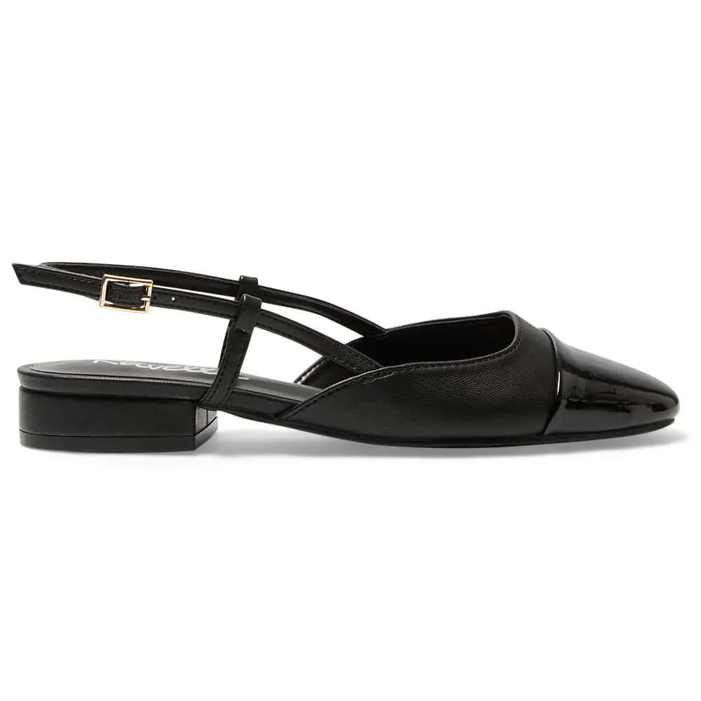 Cleo Flat in Black Patent