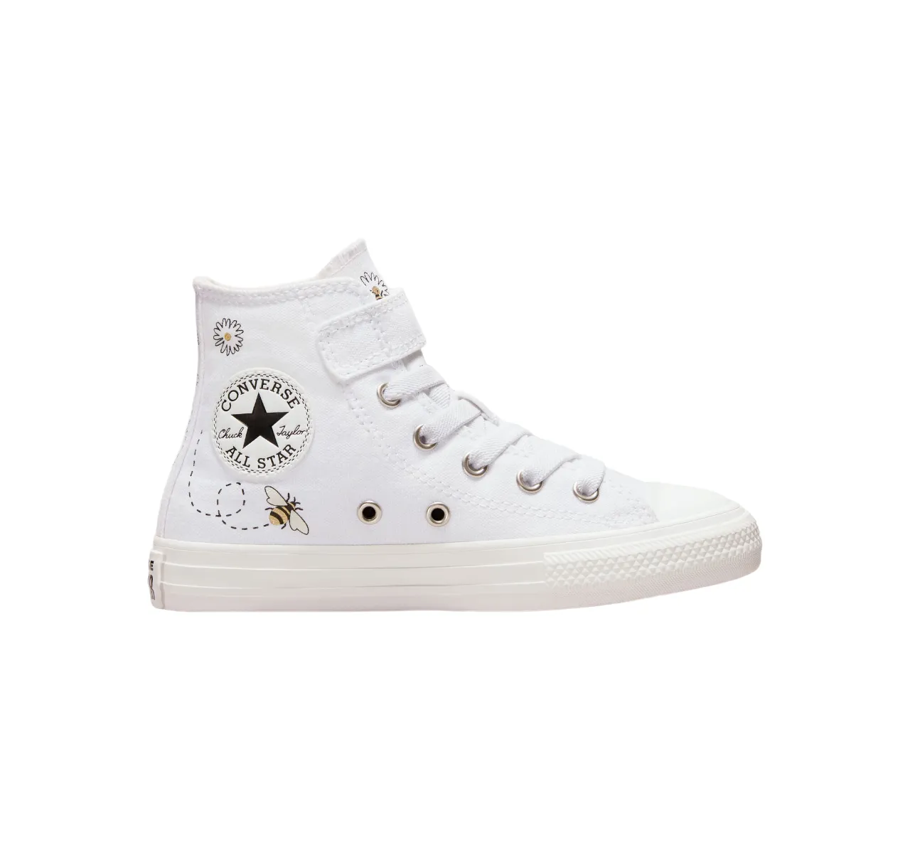 Converse Chuck Taylor All Star Easy-On Bees scarpa in tela alta A01619C white-black-yellow