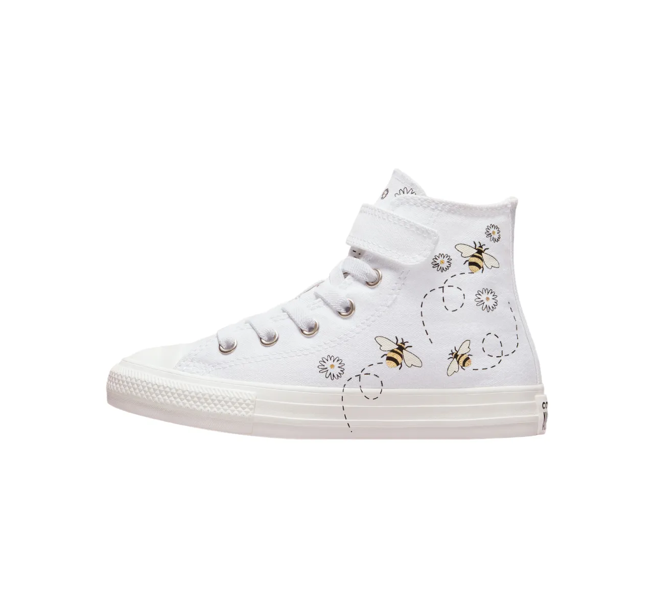 Converse Chuck Taylor All Star Easy-On Bees scarpa in tela alta A01619C white-black-yellow