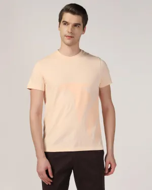 Crew Neck Peach Printed T-Shirt - Terrain