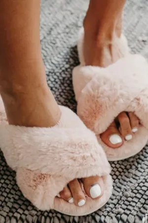 Crossover Faux Fur Slipper