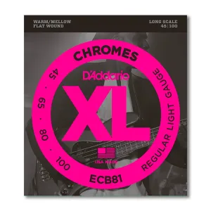 D'Addario ECB Chromes Flat Wound 4 string