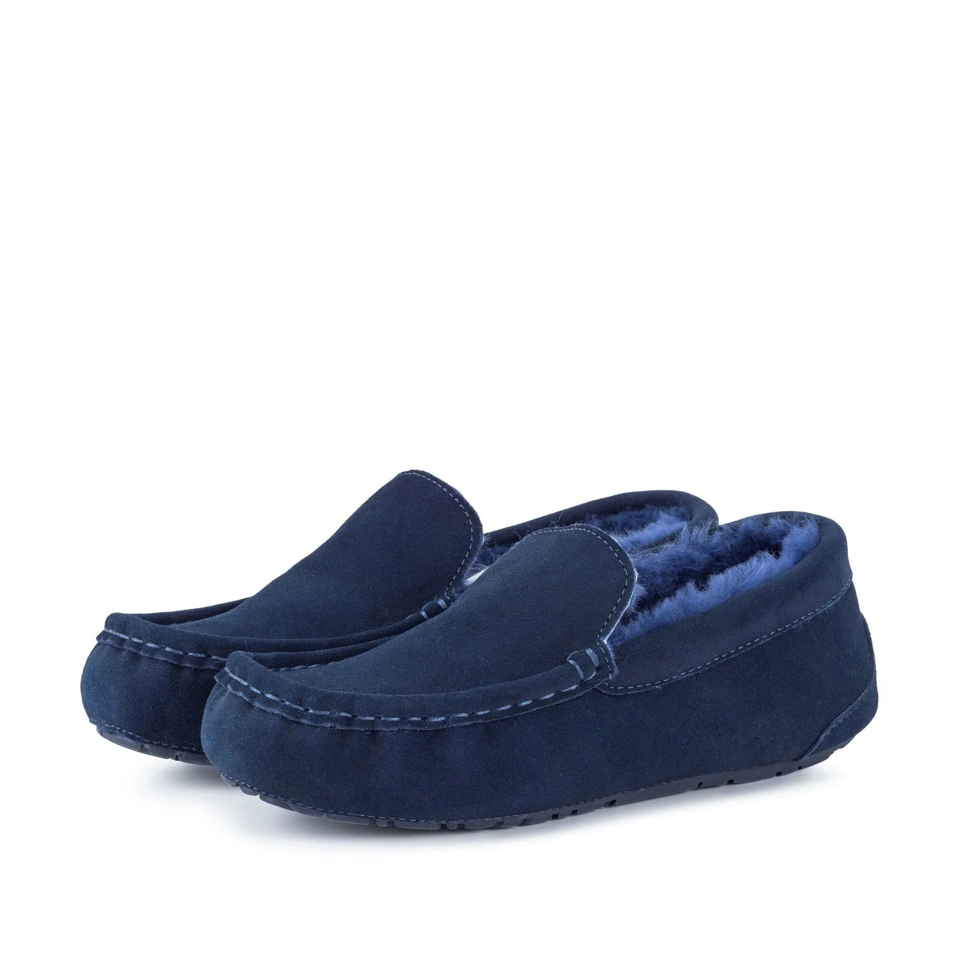 EVAN NAVY SHEEPSKIN MOCCASIN