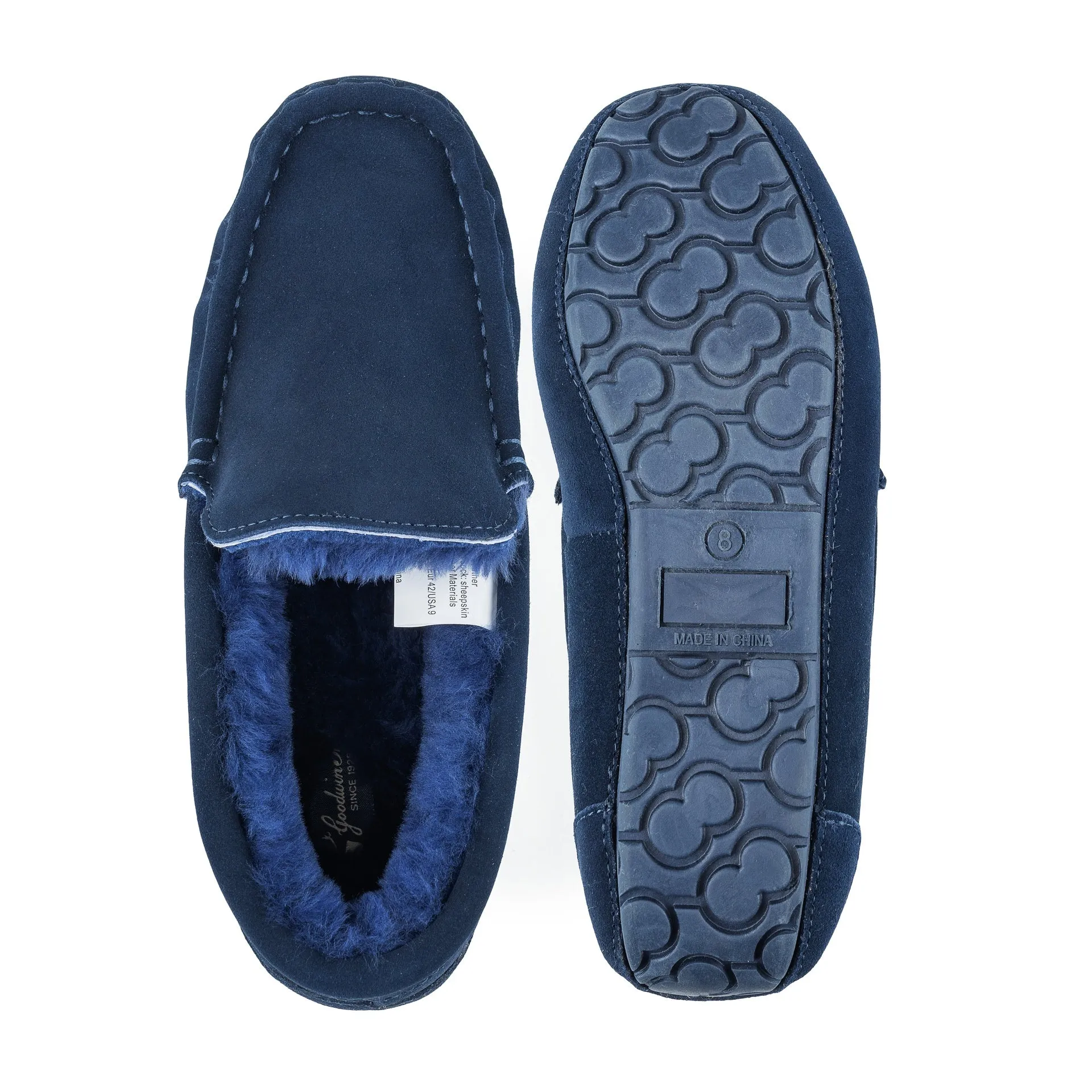 EVAN NAVY SHEEPSKIN MOCCASIN