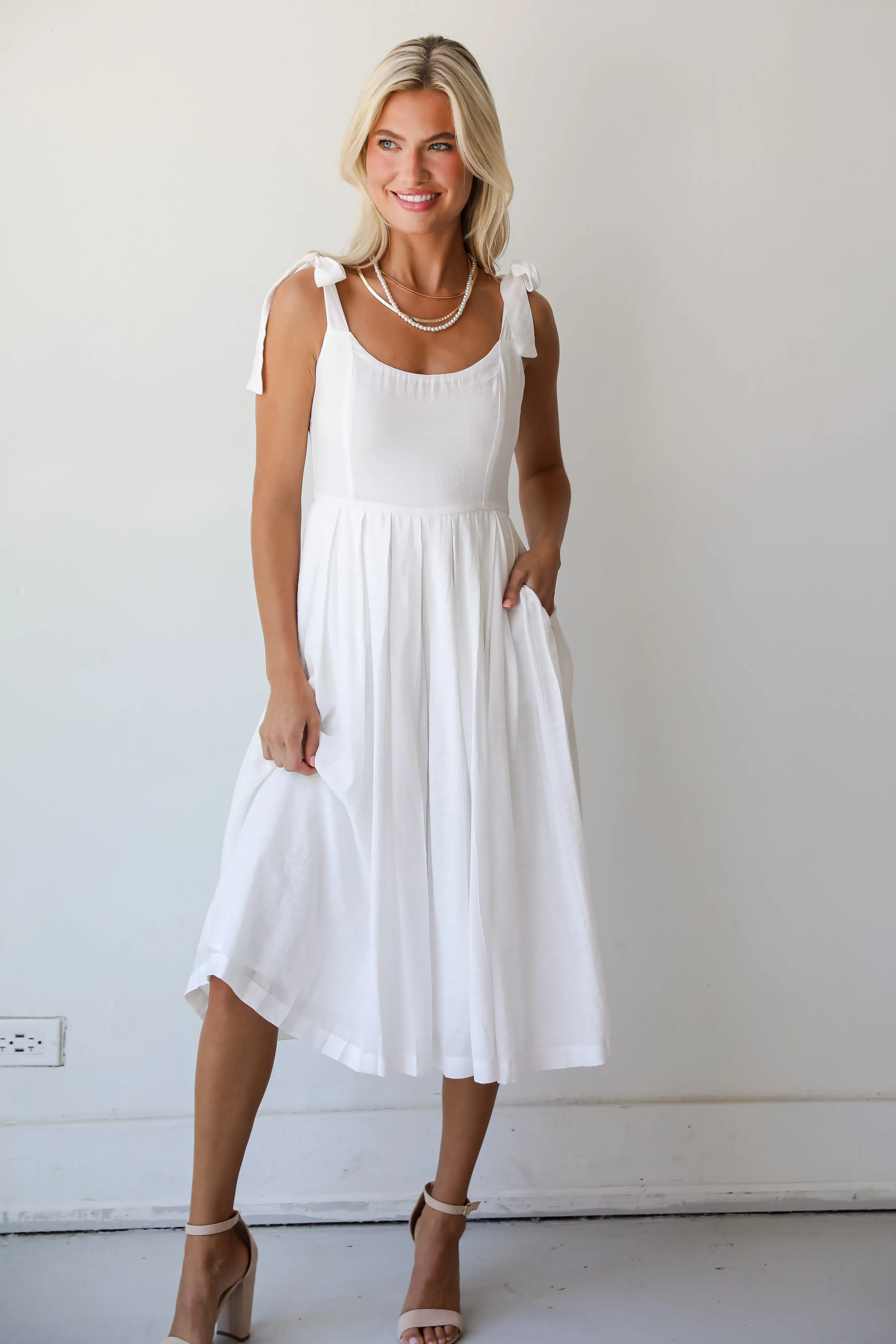 FINAL SALE - Luminous Glow White Culotte Jumpsuit