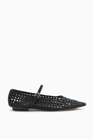 Gracie Pointy Toe Flat - Noir