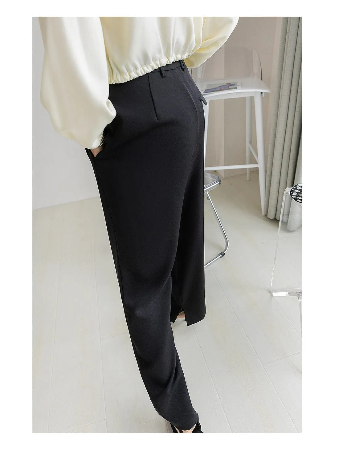 High Rise Straight Leg Trousers