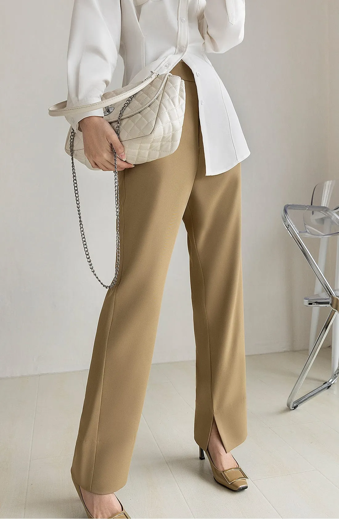 High Rise Straight Leg Trousers