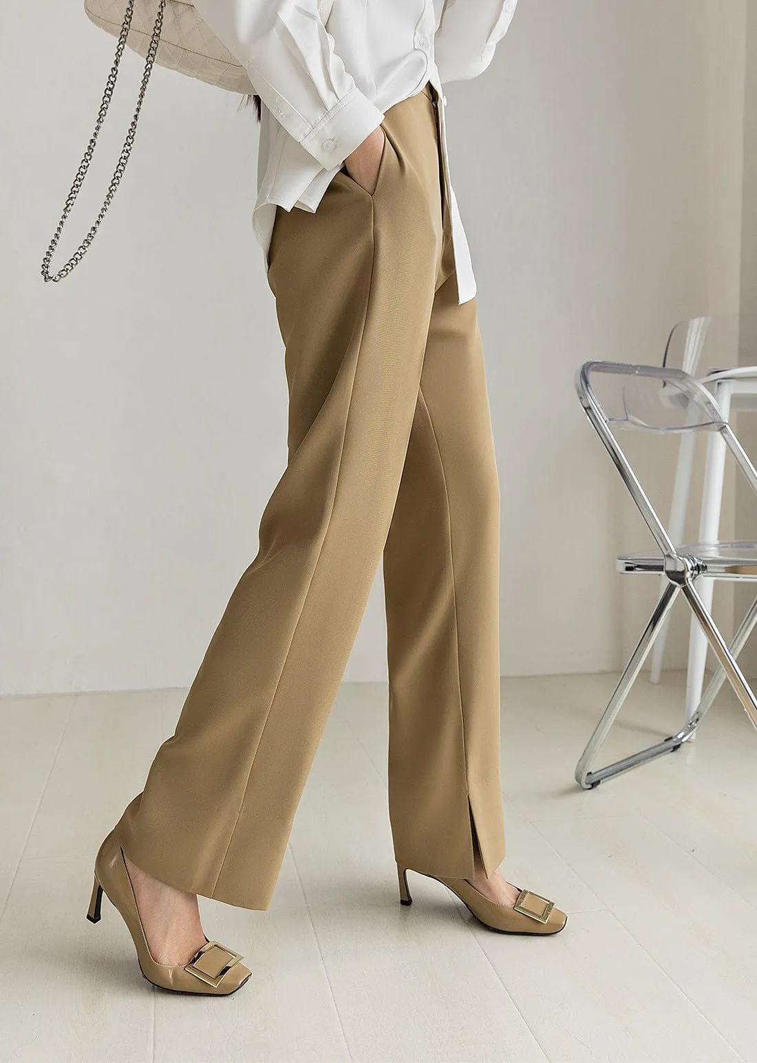 High Rise Straight Leg Trousers