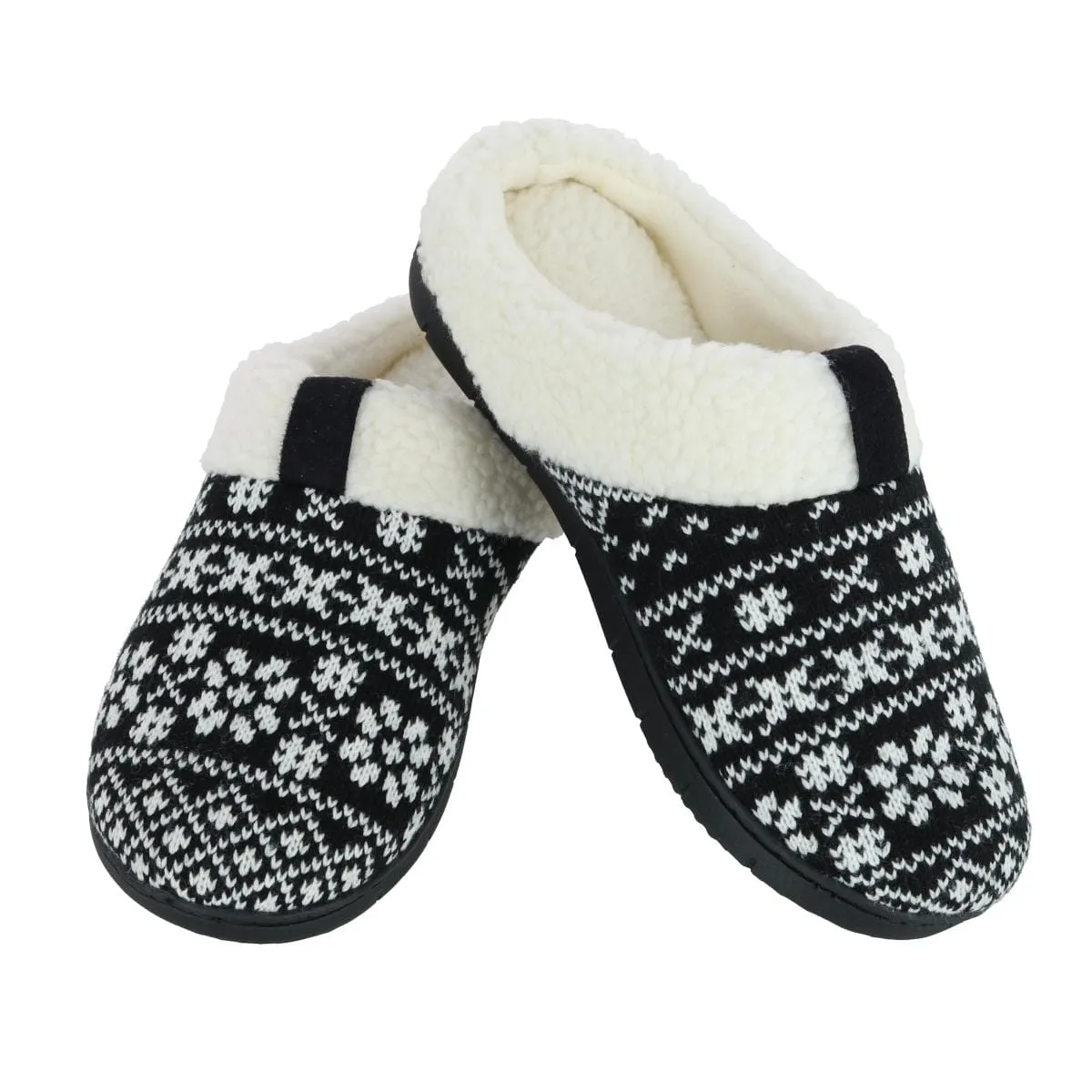 Isotoner Women's Heritage Fairisle Knit Hoodback Slipper