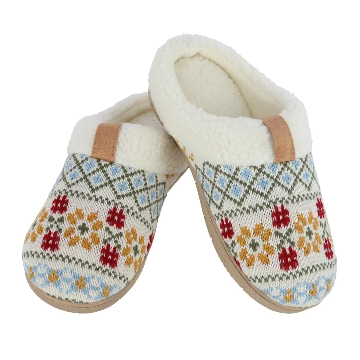 Isotoner Women's Heritage Fairisle Knit Hoodback Slipper