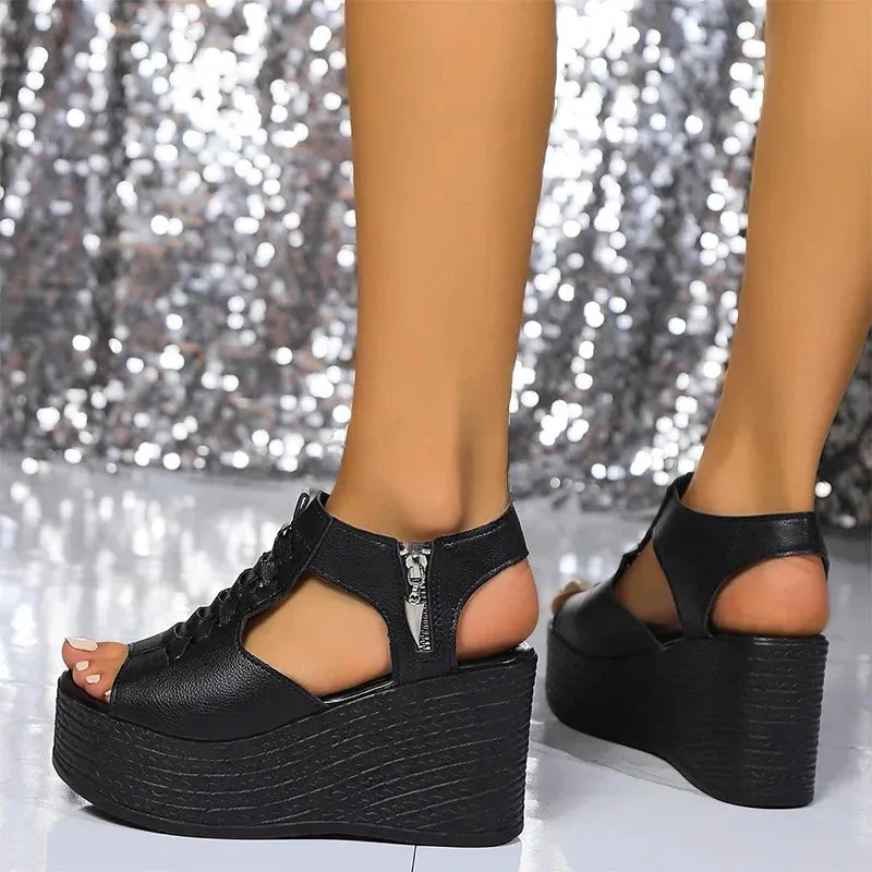 Joskaa 2024 New Wedges Platform Chunky Sandals