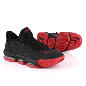 LEB XVI Ultra Low EP Black Red Basketball Sneakers.