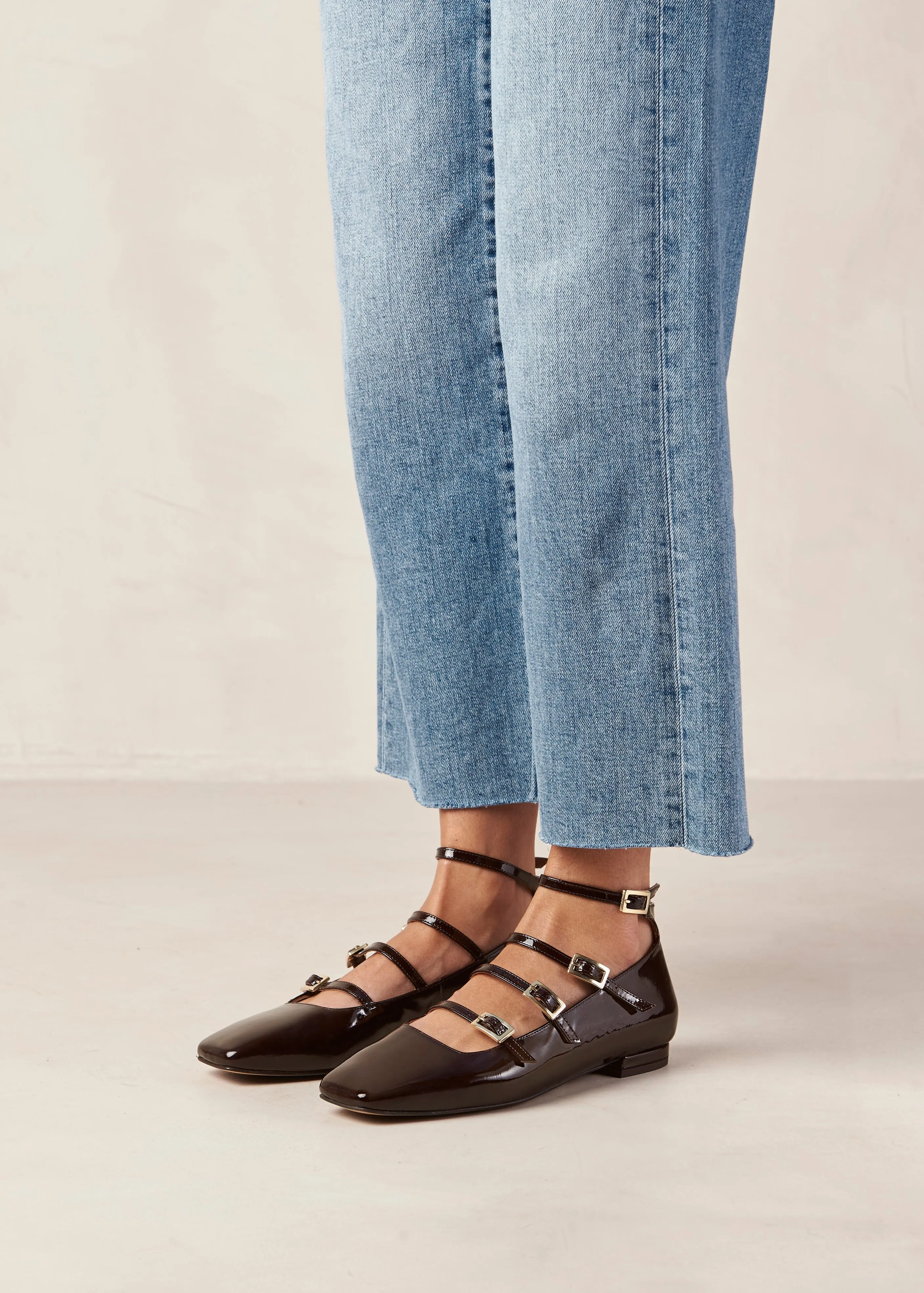 Luke Leather Ballet Flats Onix Coffee Brown