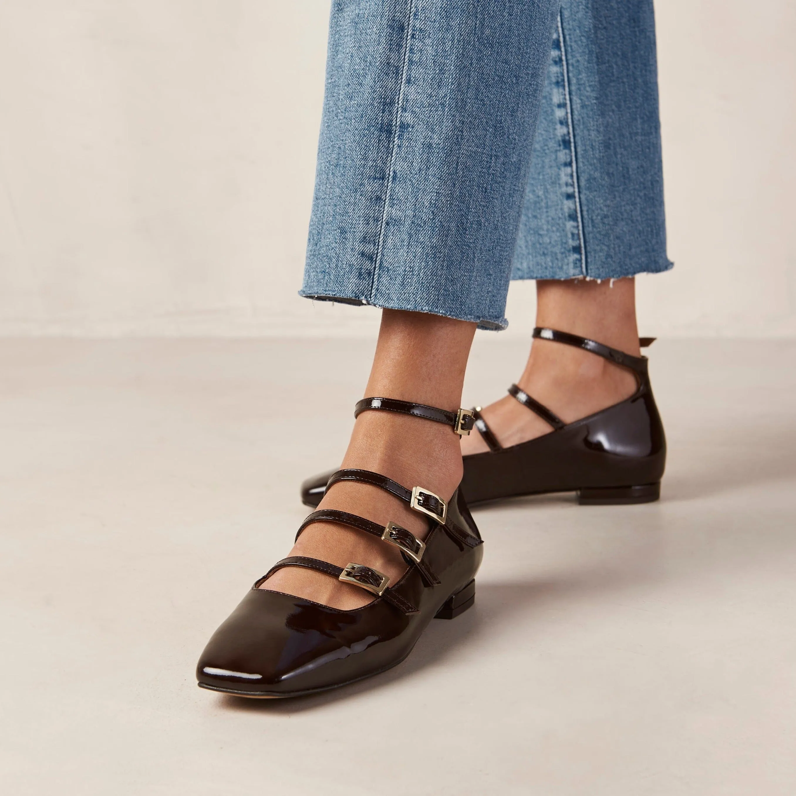 Luke Leather Ballet Flats Onix Coffee Brown