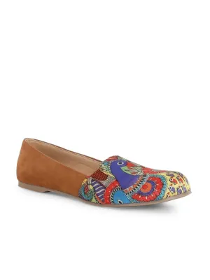 Madhubani Peacock Print Moccasins