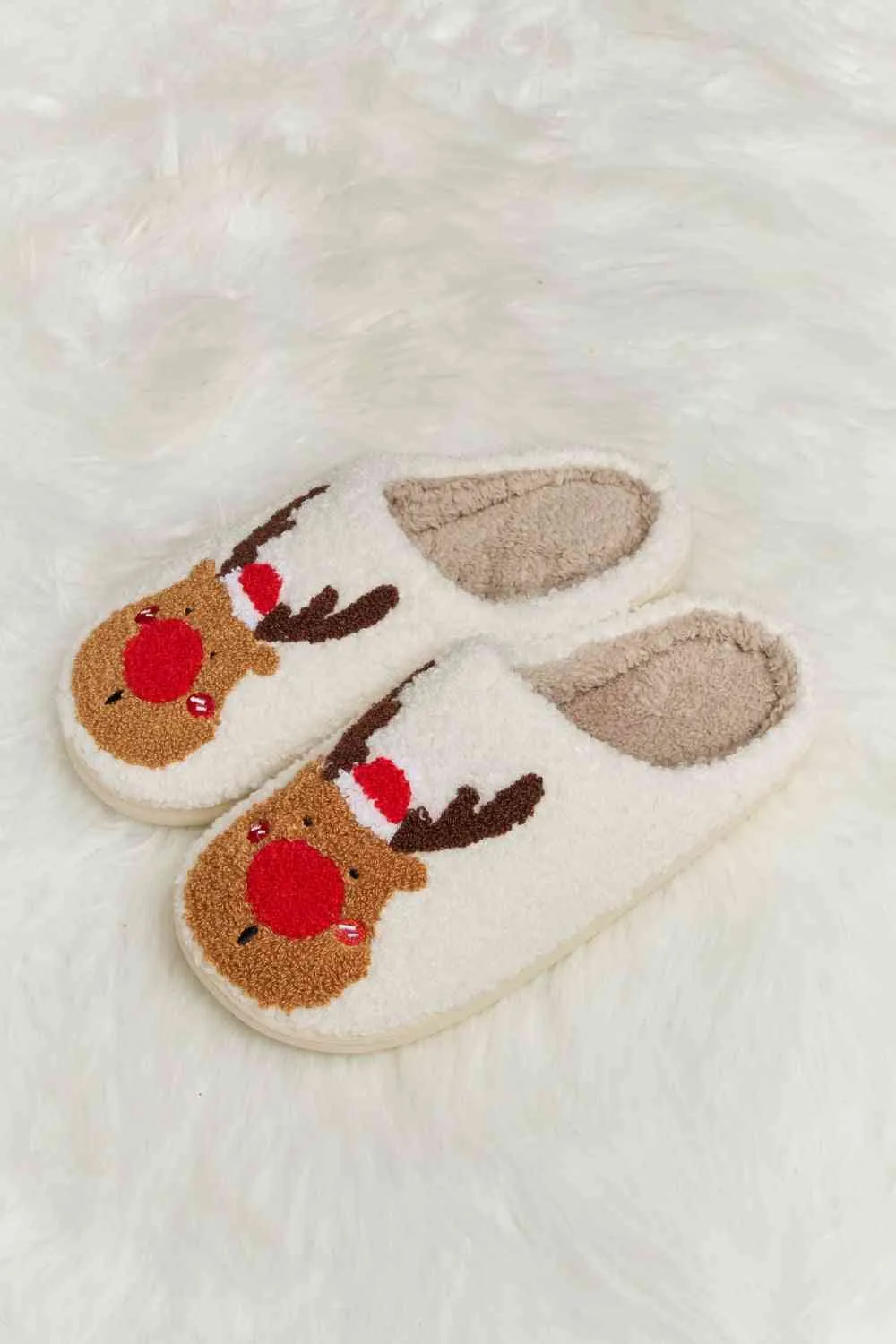 Melody Rudolph Print Plush Slide Slippers