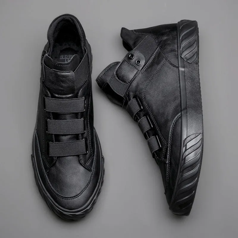 Men's Leather Comfortable British Fashion Sneakers