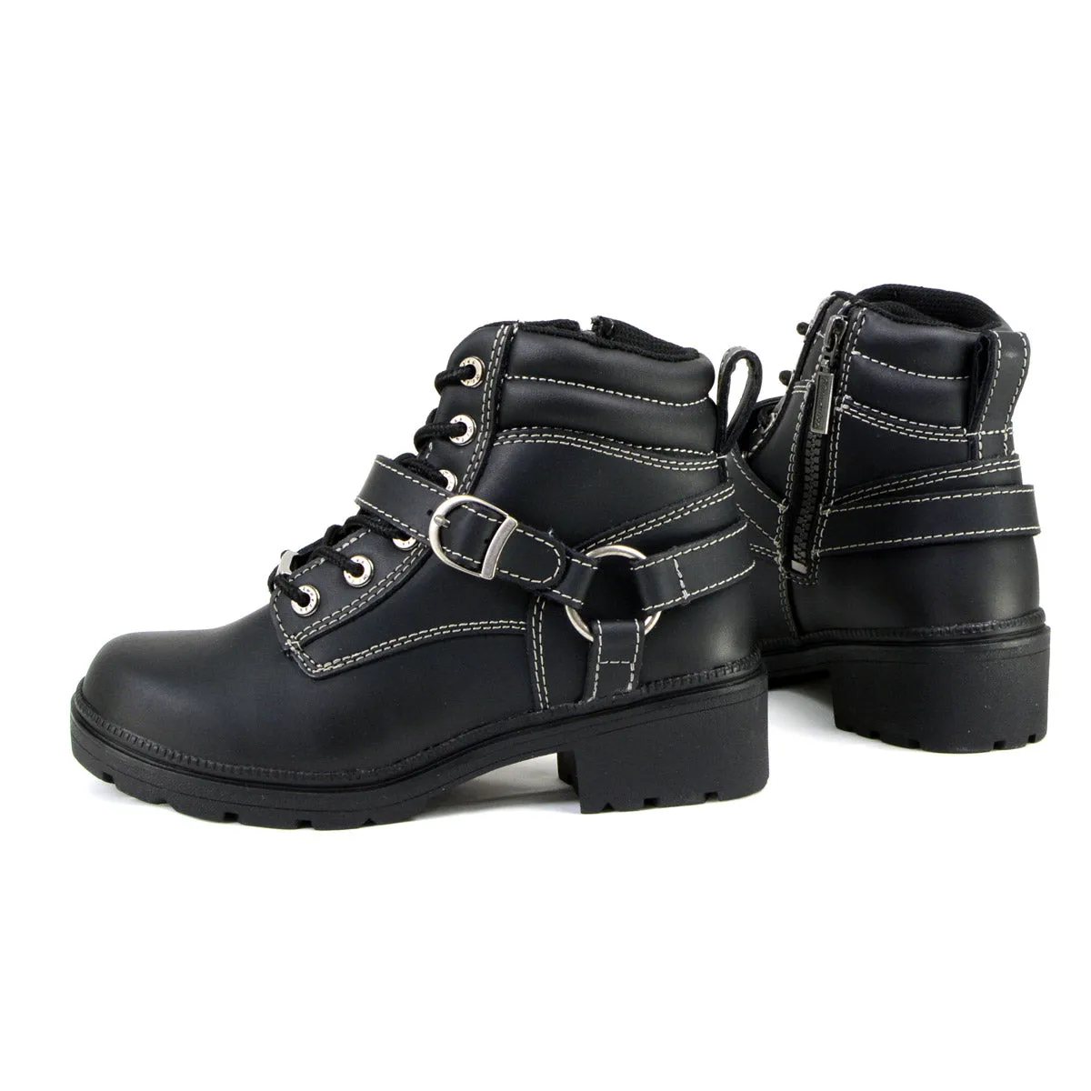 Milwaukee Motorcycle Clothing Company MB228 Paragon Leather Women's Black Motorcycle Boots