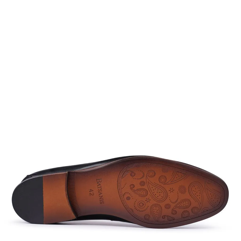 Nathan Black Milled Loafers