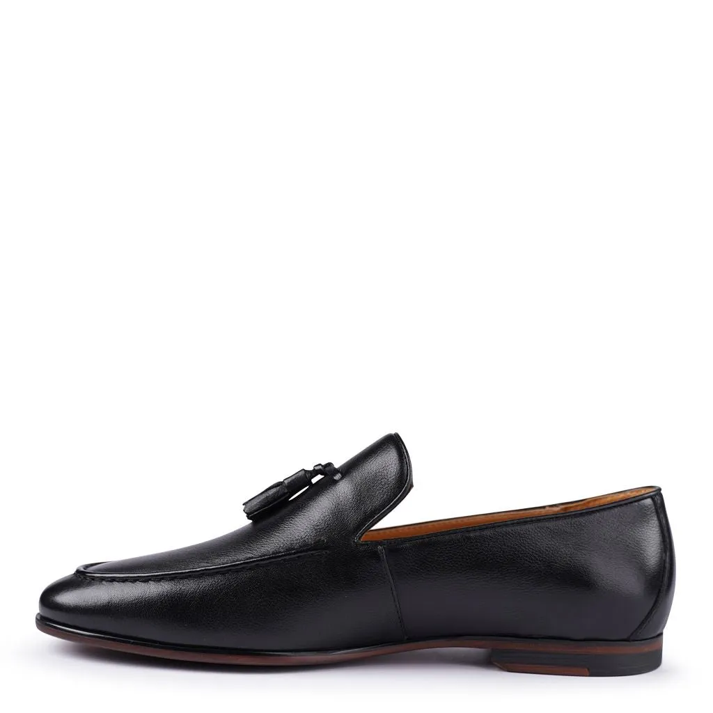 Nathan Black Milled Loafers