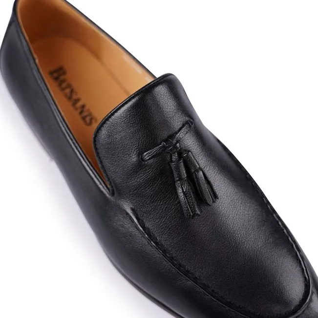 Nathan Black Milled Loafers