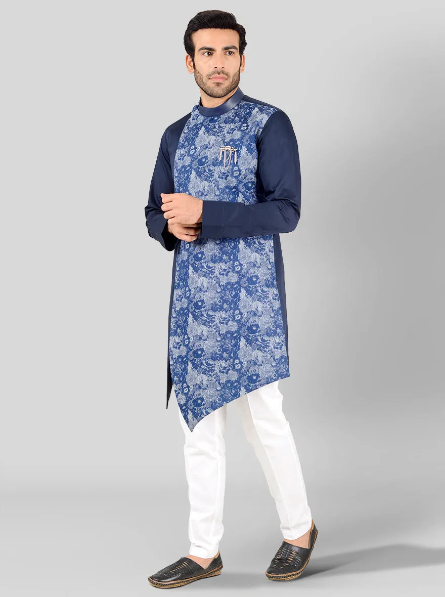 Navy Blue & Cobalt Kurta | Azania