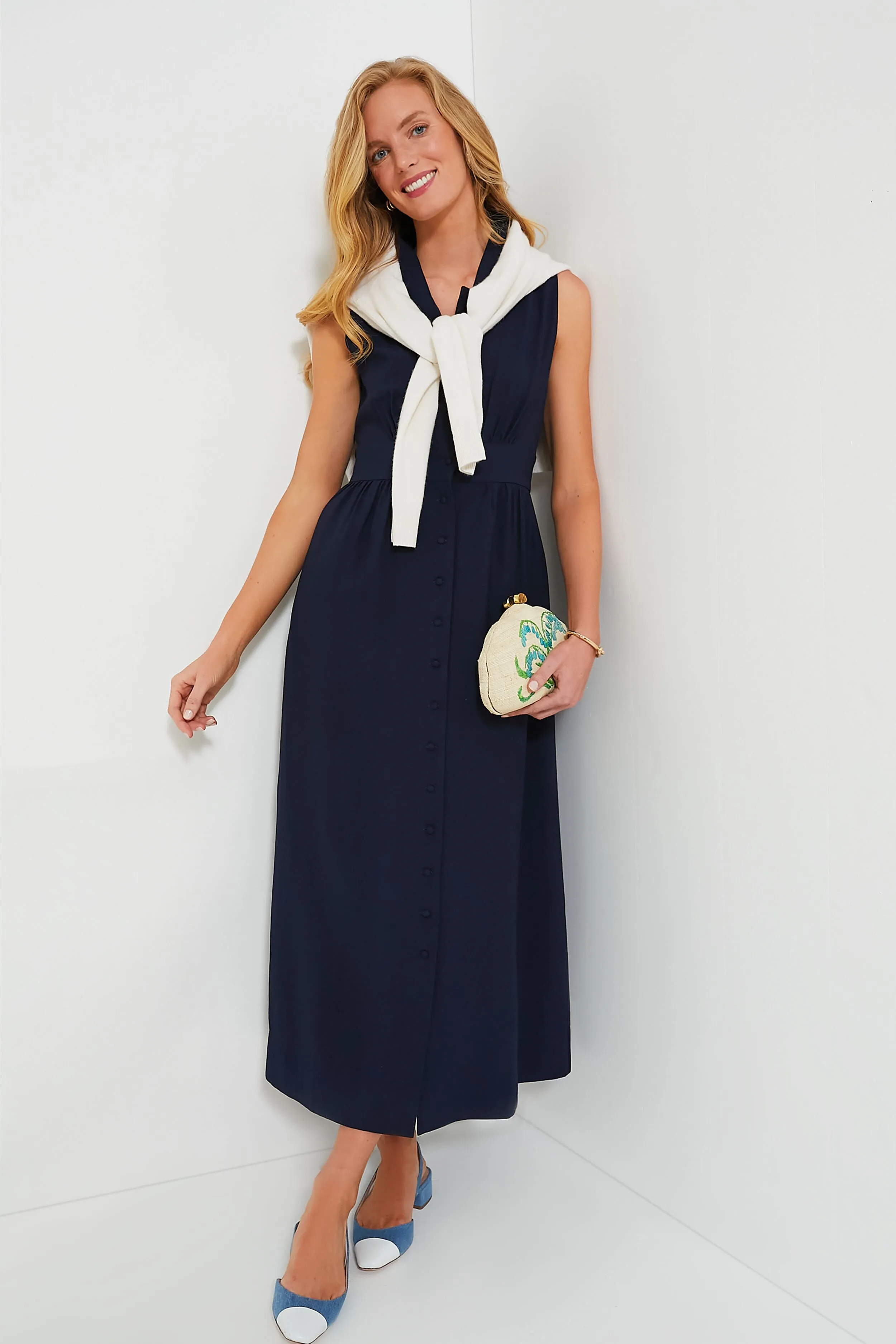 Navy Sleeveless Noelle Maxi Dress