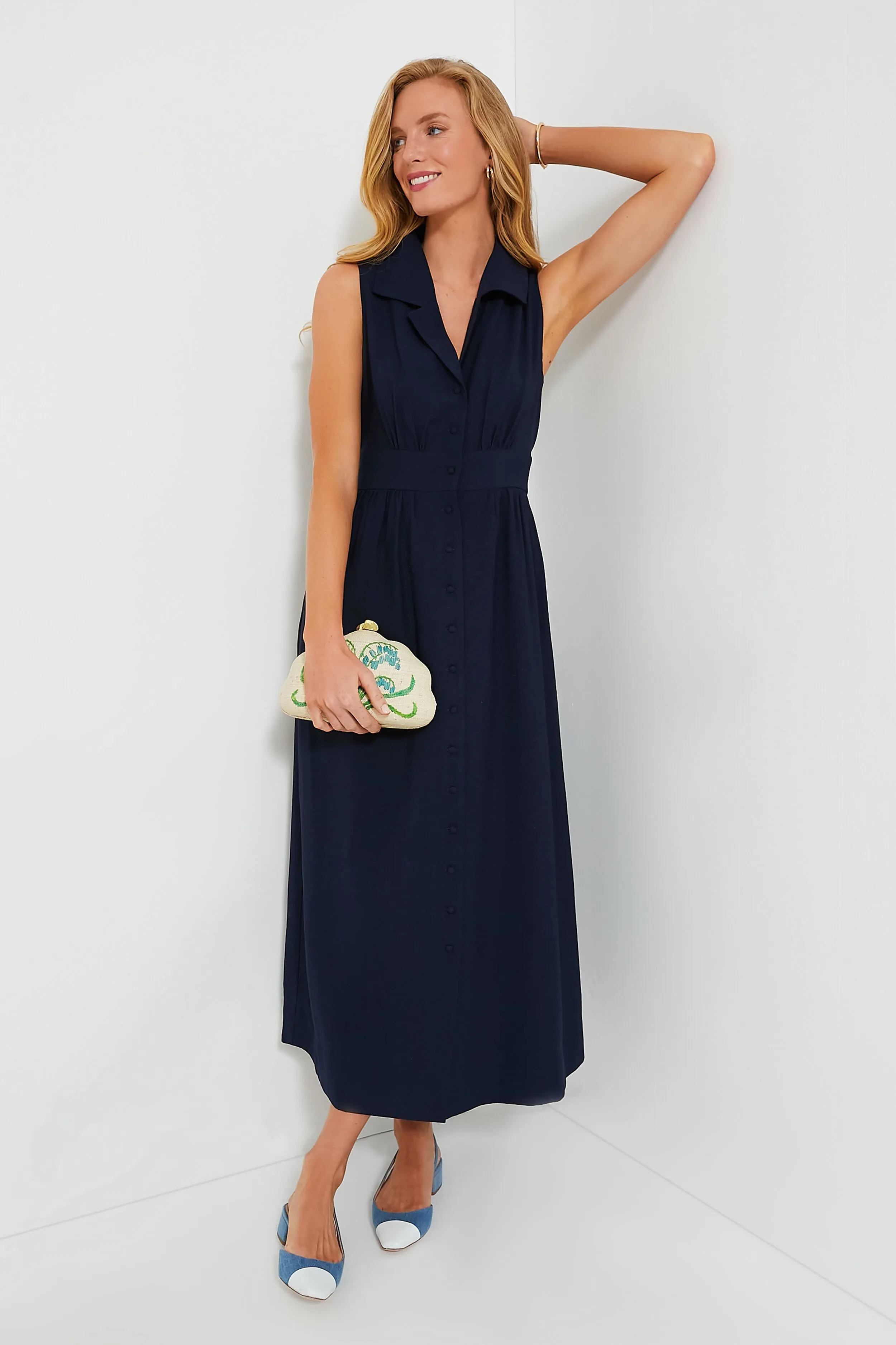 Navy Sleeveless Noelle Maxi Dress