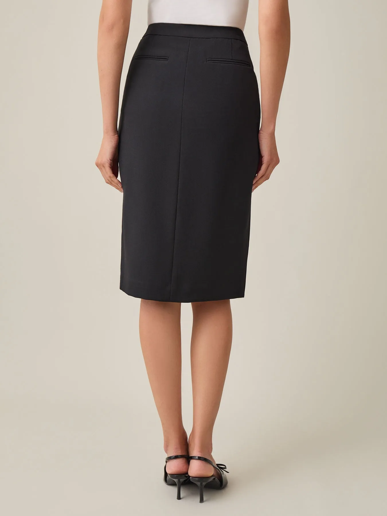 Petite Fly Front Skimmer Skirt, Iconic Stretch Crepe