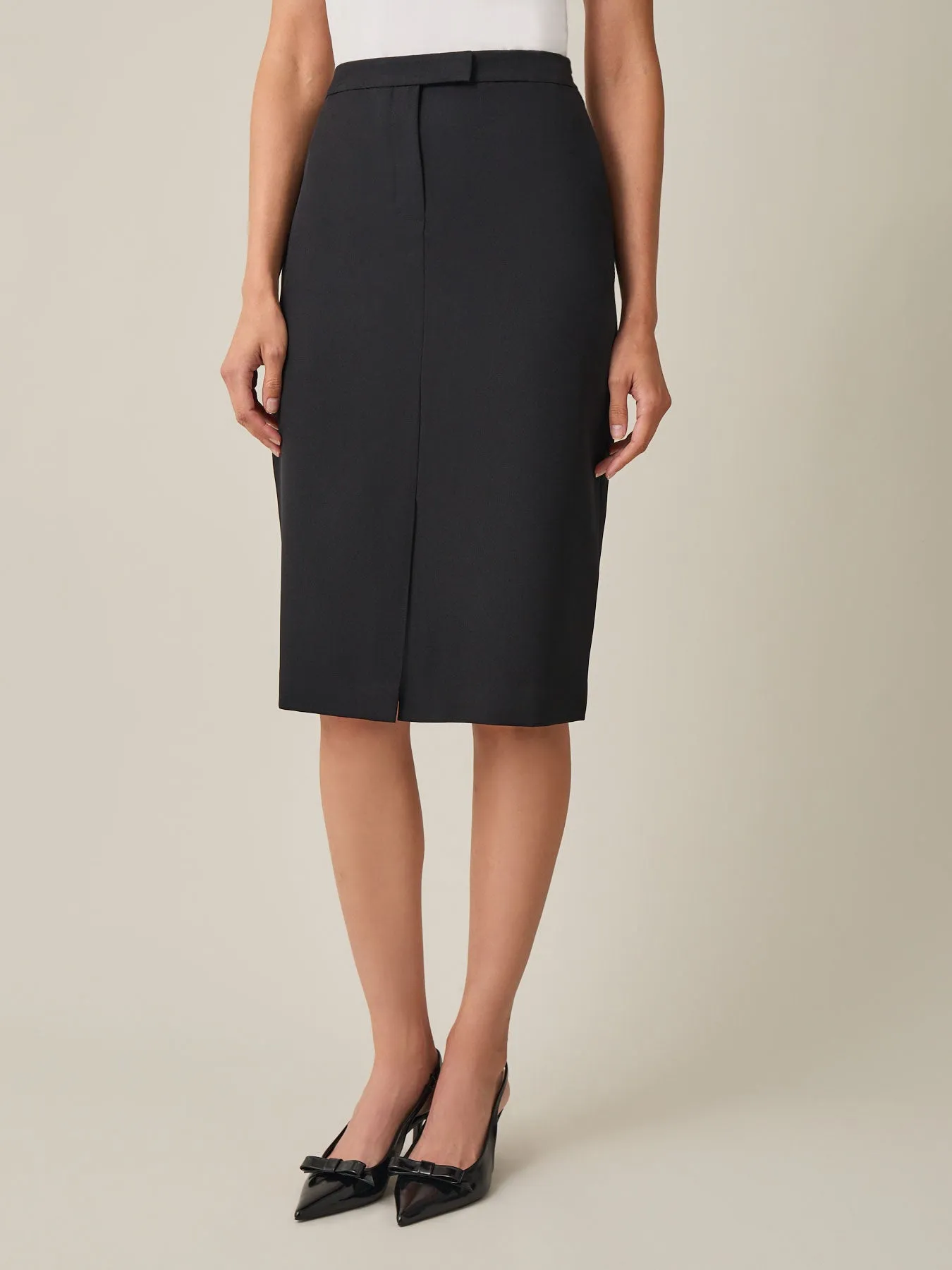 Petite Fly Front Skimmer Skirt, Iconic Stretch Crepe