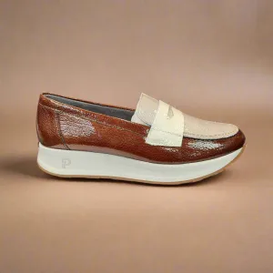 Pitillos Sporty Loafer Brown/Taupe combi Leather Slip On 10202 CUERO sale