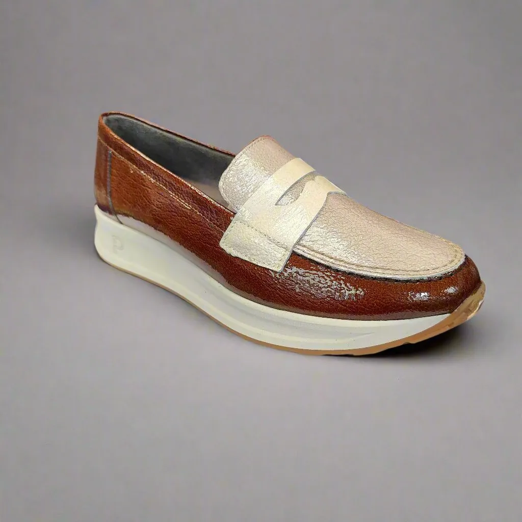 Pitillos Sporty Loafer Brown/Taupe combi Leather Slip On 10202 CUERO sale