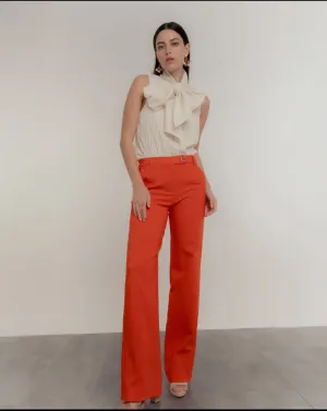 Red Straight leg pant by Dolores Promesas