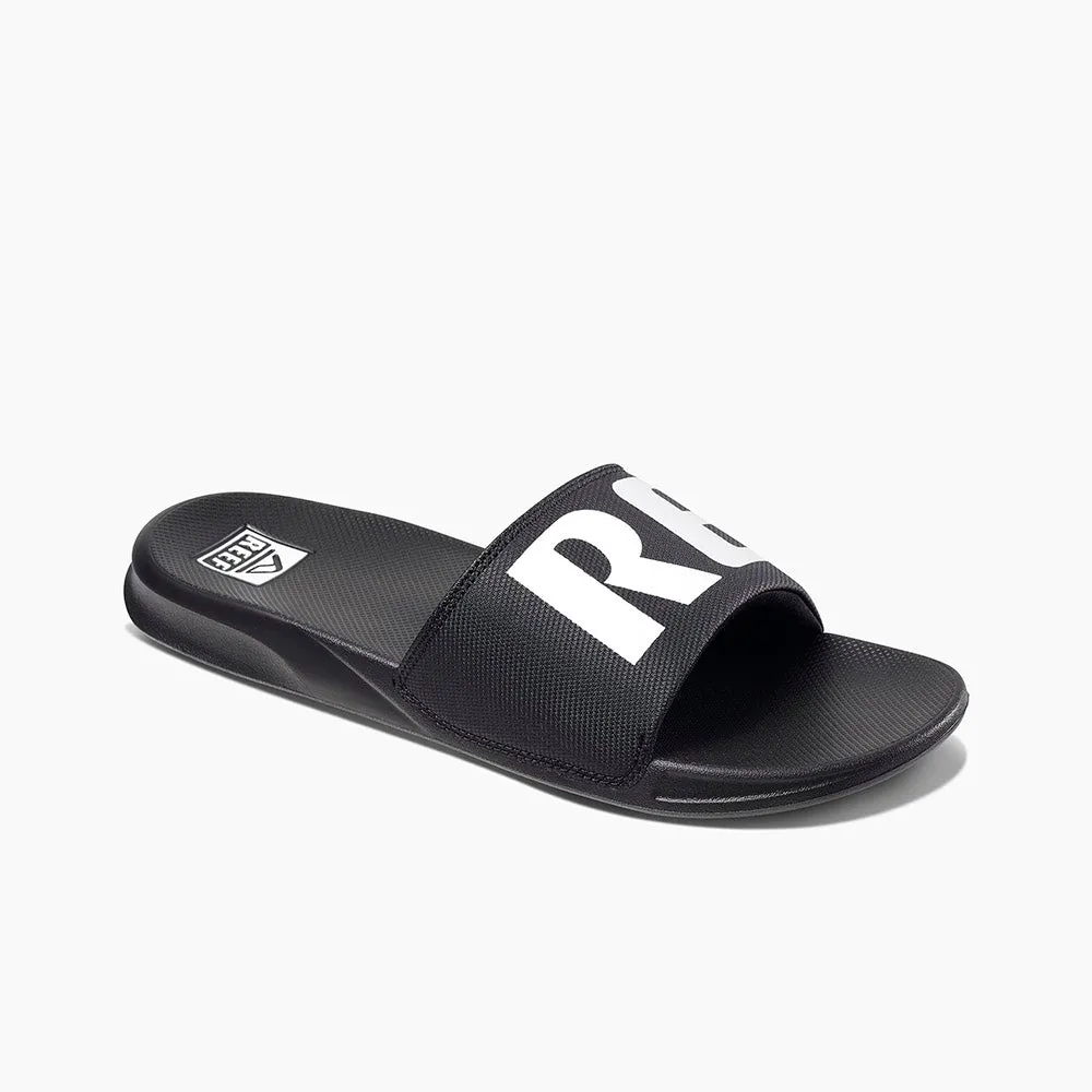 Reef Mens One Slide Sandals - Black/White