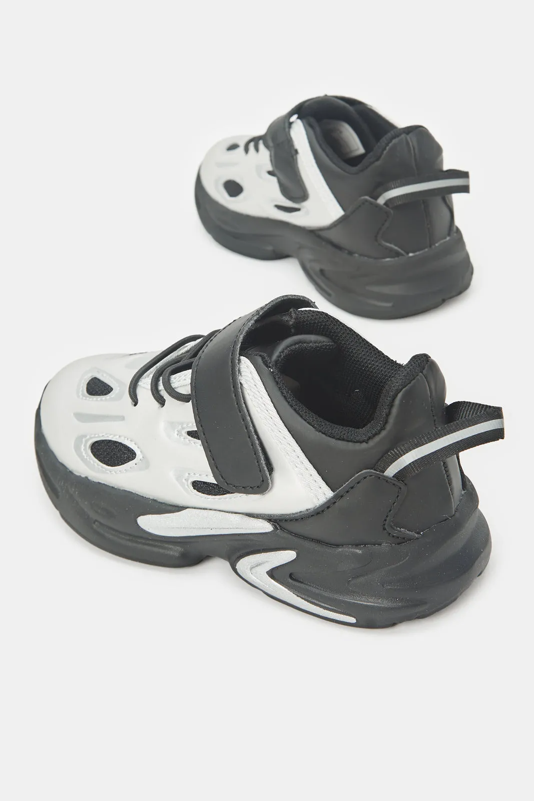 Senior Boys Black And White Chunky Trainer